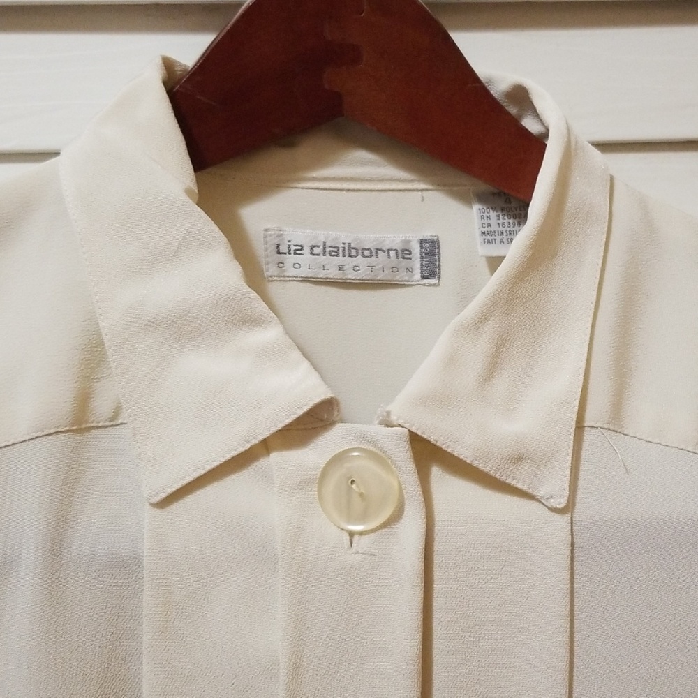 LIZ CLAIBORNE PETITES COLLECTION L/S BLOUSE 4 - Picture 7 of 7
